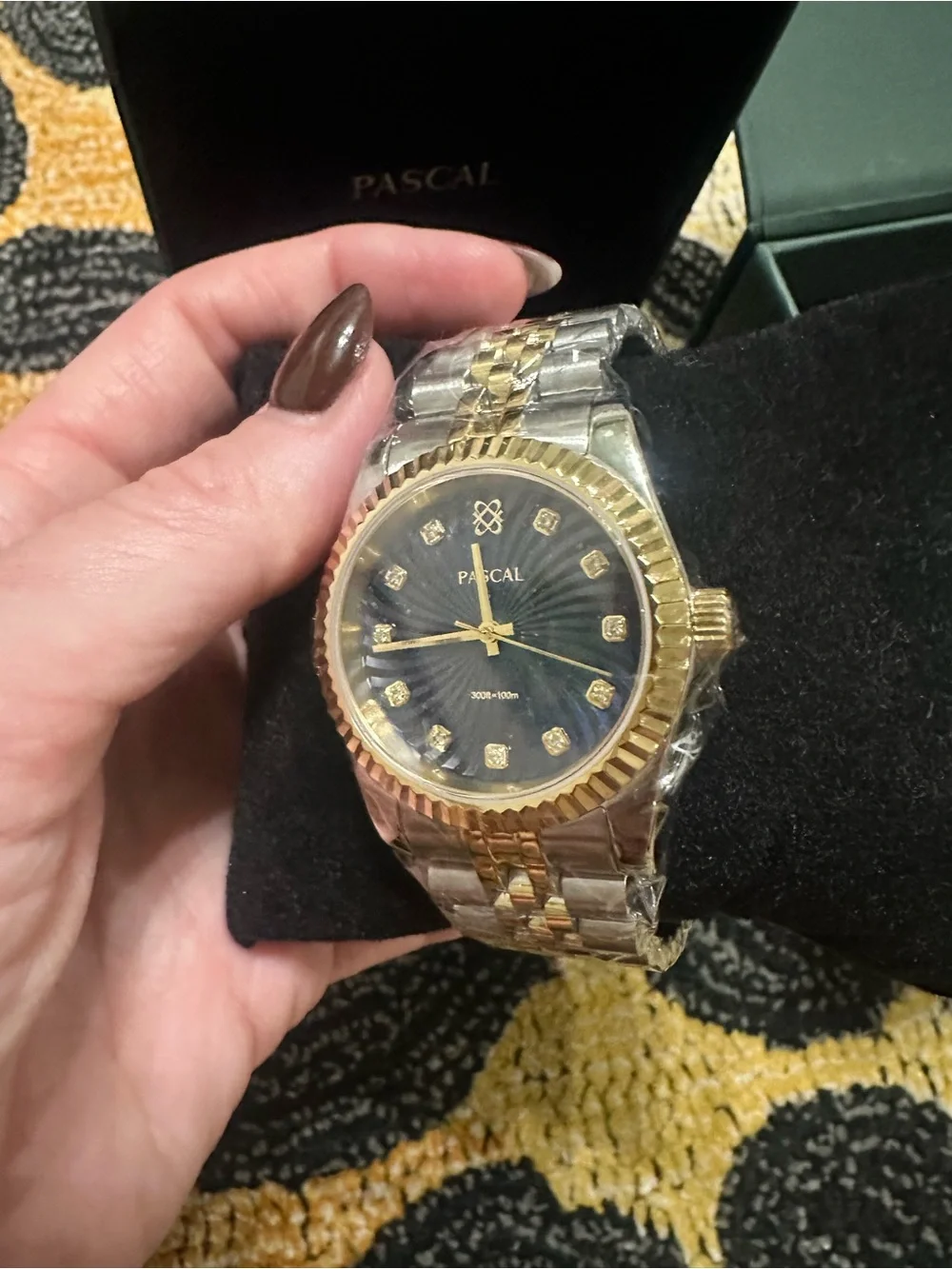 Dual-Tone Blue Dial Women's Watch
